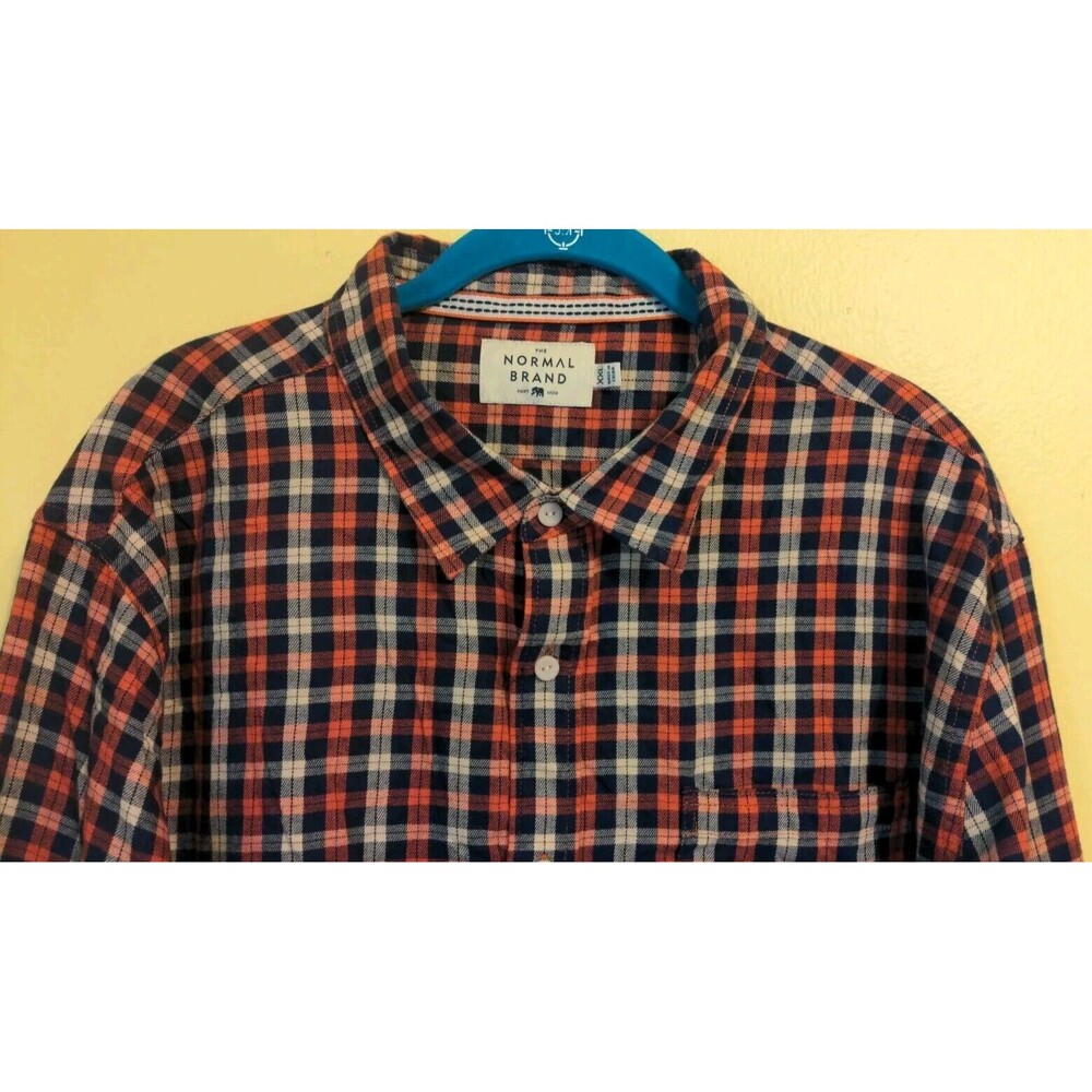 THE NORMAL BRAND Men's LS Cotton Soft Flannel Button Up Shirt Plaid Size XXL - Picture 3 of 8